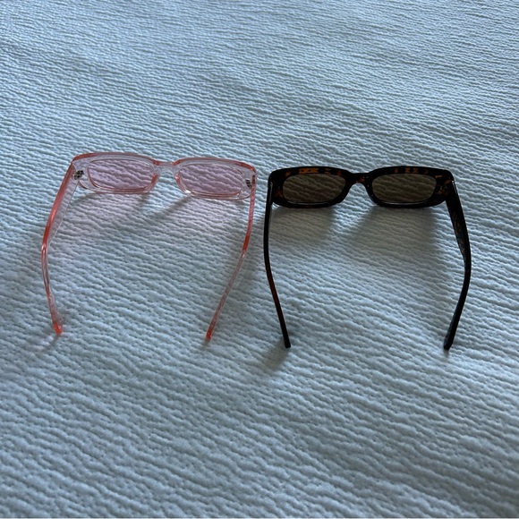 Rectangular Sunglasses Pink and Tortoise Shell - Picture 3 of 3